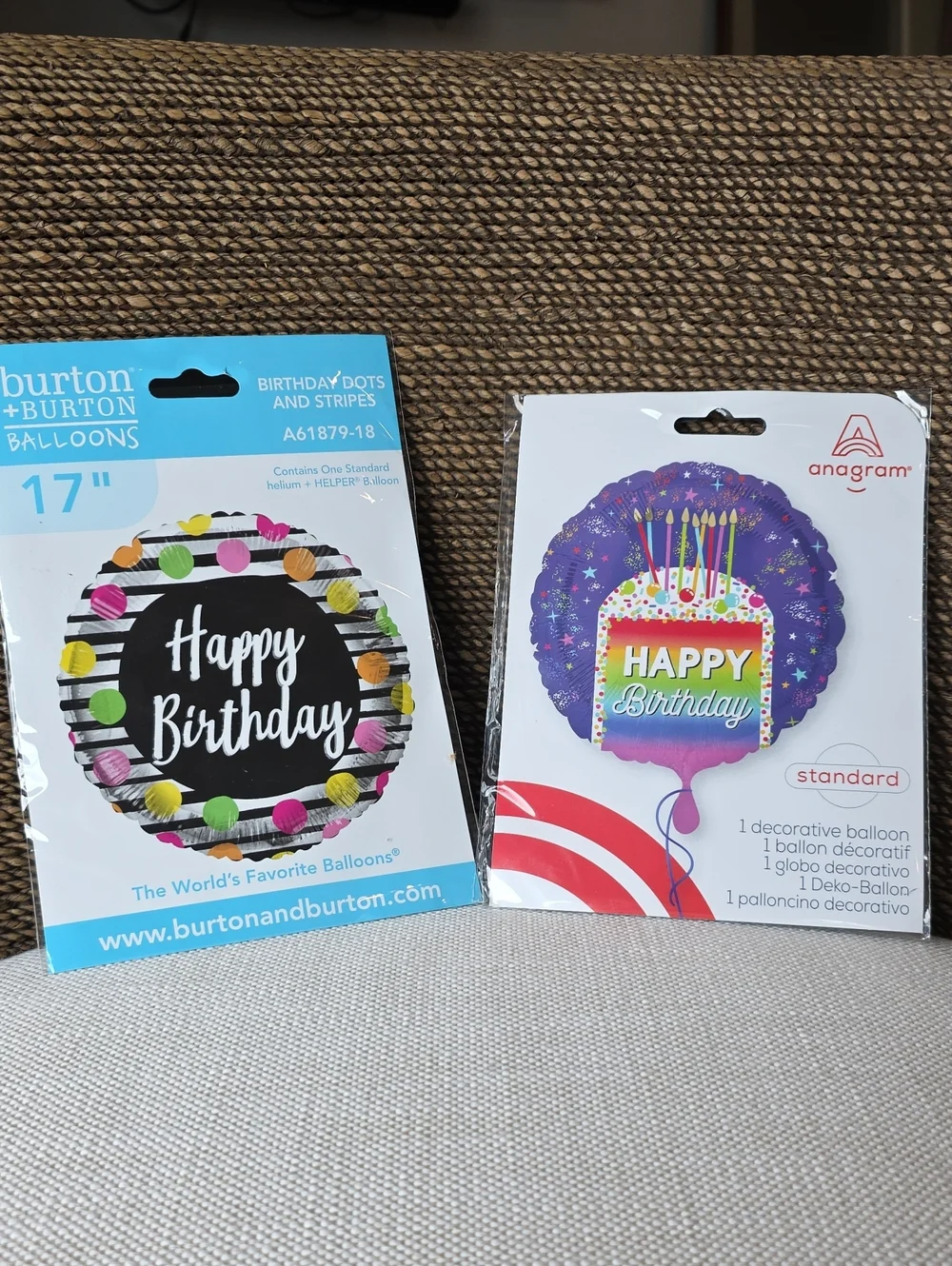Multicolor Happy Birthday Foil Balloon Duo